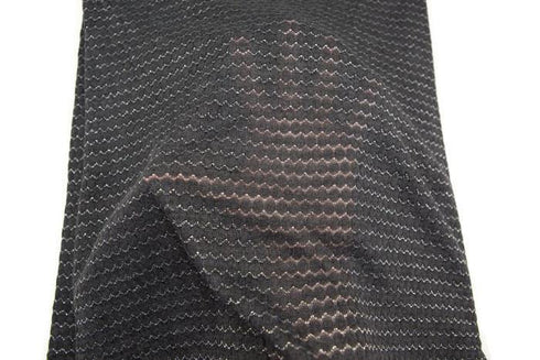 Gray and Silver Fancy Wavy Stripe Open Weave Sweater Knit Fabric by the yard OSK00633